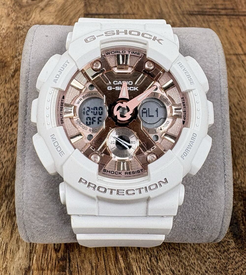 Casio G-Shock GMA-S120MF-4ACR Rose Gold Women’s Watch Digital New Battery.